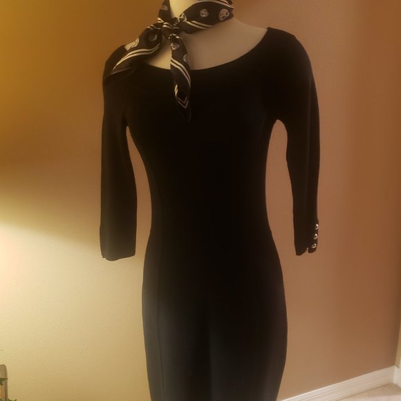 White House Black Market Black Sweater Dress XS - Picture 12 of 13